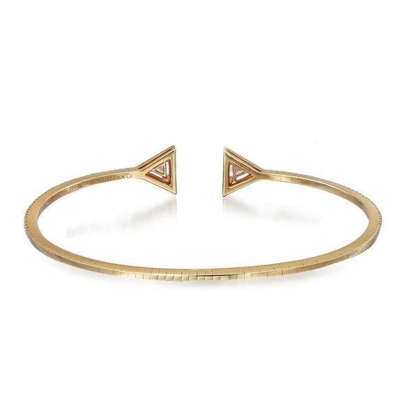 Messika 0.62Cttw Skinny Thea Diamond Open Bracelet 18K Yellow Gold Size: Medium - Picture 4 of 5